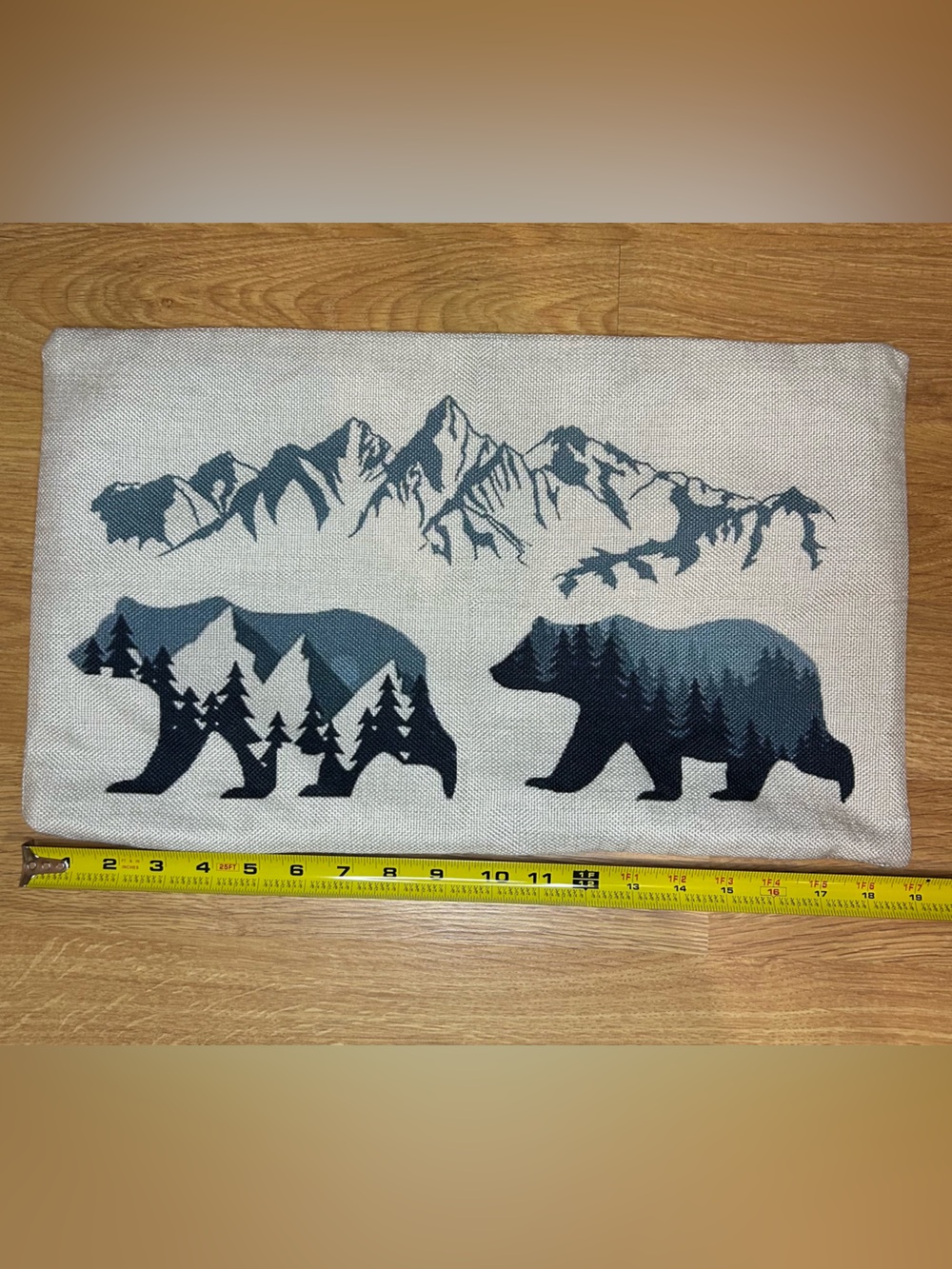 3 Wildlife Silhouette Pillow Covers - Blue & Navy Deer and Bear Set - Picture 6 of 8